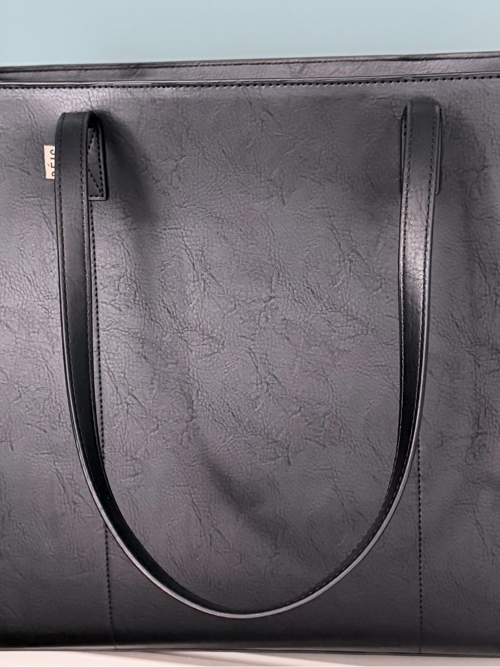 BEIS Black Leather-Look Tote Bag